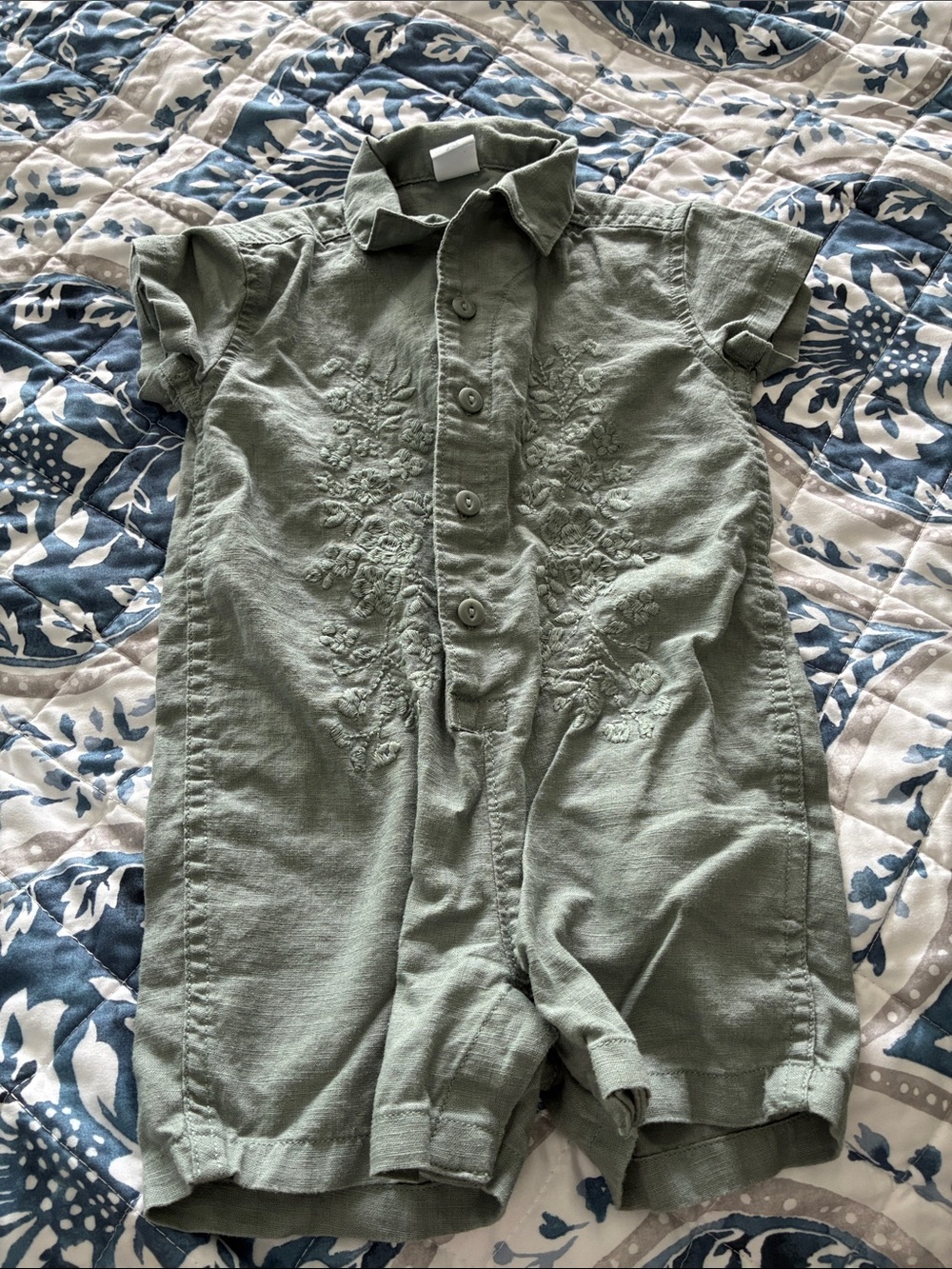 GAP Mint Green Baby Romper with Collar